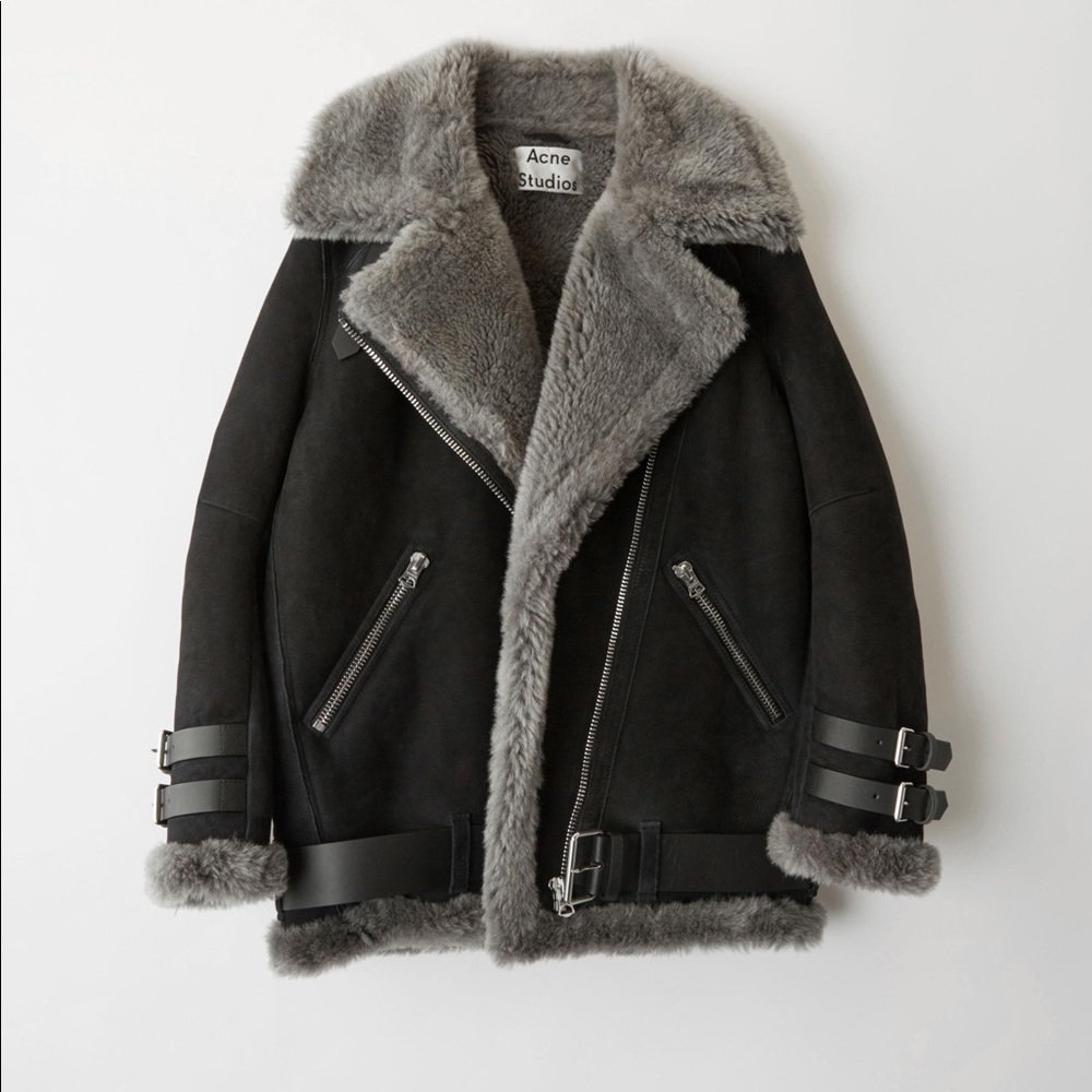 Acne Studios Velocite Suede black/dark grey jacket in Size 32